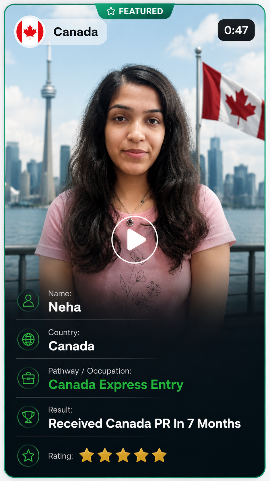 Neha, SkilledPlus client from Canada